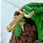 Fendi Leather Medium Baguette Interlace Bag Brown/Green 2020