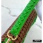 Fendi Leather Medium Baguette Interlace Bag Brown/Green 2020