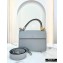Fendi Leather Kan I F Medium Bag Light Gray