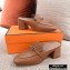 Hermes Heel Blossom Mules Brown With Iconic Buckle