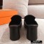 Hermes Heel Blossom Mules Black With Iconic Buckle