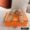 Hermes Heel Blossom Mules Khaki With Iconic Buckle