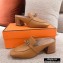 Hermes Heel Blossom Mules Khaki With Iconic Buckle