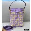 Fendi Raffia FF Mon Tresor Mini Bucket Bag Lilac 2020