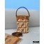 Fendi Raffia FF Mon Tresor Mini Bucket Bag Brown 2020