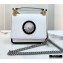 Fendi Leather Kan I F Mini Bag White/Black