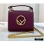 Fendi Leather Kan I F Mini Bag Burgundy