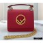 Fendi Leather Kan I F Mini Bag Red