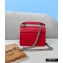 Fendi Leather Kan I F Mini Bag Red/FF Embossed