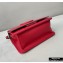 Fendi Leather Kan I F Mini Bag Red/FF Embossed