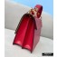 Fendi Leather Kan I Medium Bag FF Embossed Red