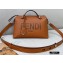 Fendi Heat-stamped FENDI ROMA By The Way Medium Boston Bag Brown 2020