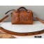 Fendi Heat-stamped FENDI ROMA By The Way Mini Boston Bag Brown 2020