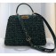 Fendi Jacquard Fabric Interlace Peekaboo Iconic Medium Bag Green 2020