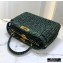 Fendi Jacquard Fabric Interlace Peekaboo Iconic Medium Bag Green 2020