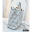 Fendi Leather Peekaboo Iconic Medium Interlace Bag White 2020