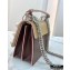 Fendi Leather Kan I Mini Bag Pearls Beige/Burgundy