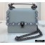 Fendi Leather Kan I Mini Bag Studs Light Gray