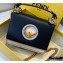 Fendi Leather Kan I F Mini Bag Black/Creamy/Blue