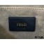 Fendi Leather Kan I F Mini Bag Black/Creamy/Blue