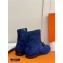Hermes Saint Honore Ankle Boots in Suede Goatskin Blue