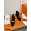 Hermes Saint Honore Ankle Boots in Suede Goatskin Black/Gold