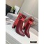 Louis Vuitton Heel 9.5cm Calfskin/Canvas Ankle Boots Burgundy 2020
