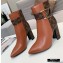 Louis Vuitton Heel 9.5cm Calfskin/Canvas Ankle Boots Brown 2020
