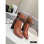 Louis Vuitton Heel 9.5cm Calfskin/Canvas Ankle Boots Brown 2020