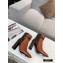 Louis Vuitton Heel 9.5cm Calfskin/Canvas Ankle Boots Brown 2020