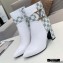 Louis Vuitton Heel 9.5cm Calfskin/Canvas Ankle Boots White 2020