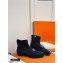 Hermes Saint Honore Ankle Boots in Suede Goatskin Black/Gold
