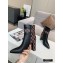Louis Vuitton Heel 9.5cm Calfskin/Canvas Ankle Boots Black 2020