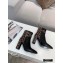 Louis Vuitton Heel 9.5cm Calfskin/Canvas Ankle Boots Black 2020