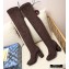 Louis Vuitton Heel 6.5cm Bliss High Tight Boots Suede Coffee 2020