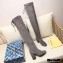Louis Vuitton Heel 6.5cm Bliss High Tight Boots Suede Gray 2020