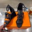 Hermes Heel 7cm Brisbane Sandals Black