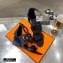 Hermes Heel 7cm Brisbane Sandals Black
