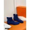Hermes Saint Honore Ankle Boots in Suede Goatskin Blue