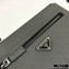 Prada Saffiano Leather Pouch Clutch Bag with Wristlet 2NH009 Gray