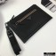 Prada Saffiano Leather Pouch Clutch Bag with Wristlet 2NH009 Black/Nude