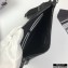 Prada Saffiano Leather Pouch Clutch Bag with Wristlet 2NH009 Black/Nude