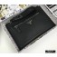 Prada Saffiano Leather Pouch Clutch Bag with Wristlet 2NH009 Black