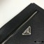 Prada Saffiano Leather Pouch Clutch Bag with Wristlet 2NH009 Black