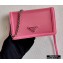 Prada Chain Handle Nylon and Leather Mini Bag 1BP019 Pink 2020