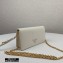 Prada Saffiano Leather Mini Bag with Chain Strap 1DH029 White 2020