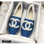 Chanel Shearling Fur Lining CC Logo Espadrilles Blue 2020