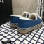 Chanel Shearling Fur Lining CC Logo Espadrilles Blue 2020