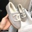 Chanel Shearling Fur Lining CC Logo Espadrilles Gray 2020