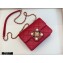 Chanel Lambskin with Onyx and Pearls Mini Flap Bag AS1889 Red 2020